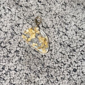 Gold Foil Clear Resin Pendant Charm - Women Jewelry